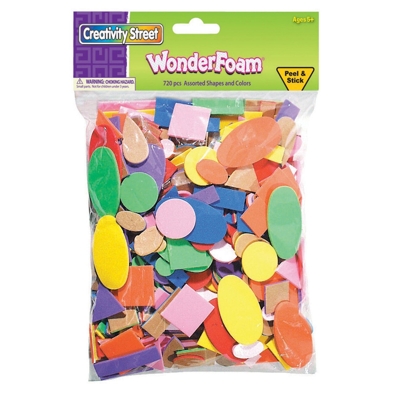 WonderFoam® Peel & Stick Shapes, Assorted Shapes, Colors & Sizes, 720 Pieces